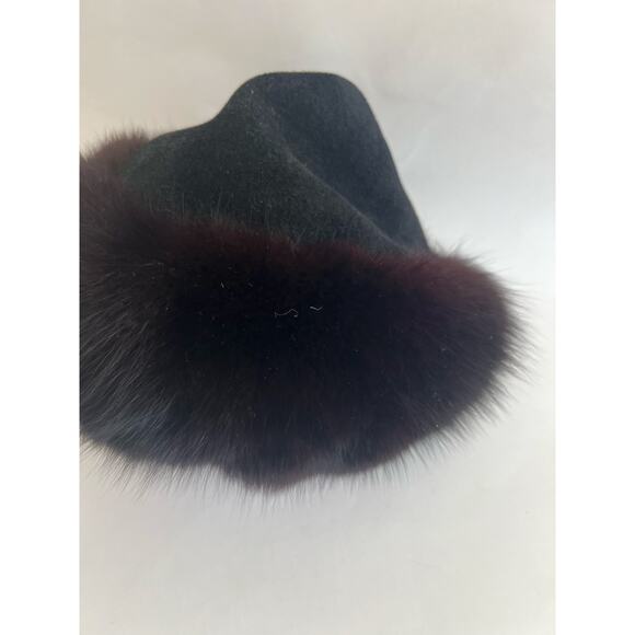 Makins New York Vintage Russian Style Hat Black Purple Fur JP main image 5